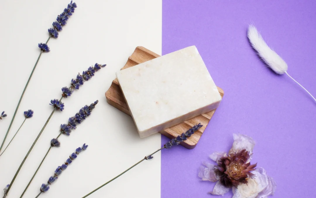 Handmade Lavender Soap and Coconut Milk Soap bar + Soap Dish