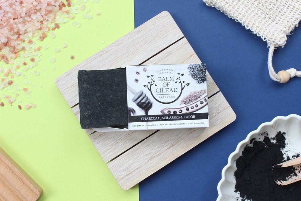 Activated Charcoal Face Soap Cold Process Soap Bar with Molasses & Carob