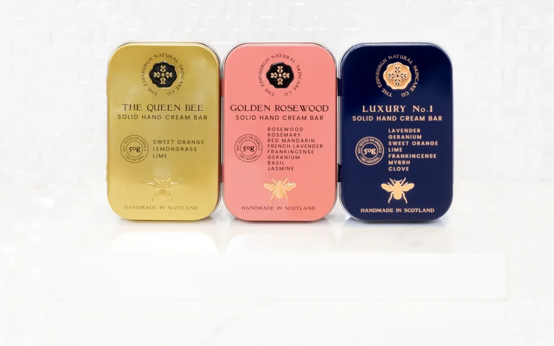 3 Luxury Moisturising Solid Hand Cream Bars |  Queen Bee, Golden Rosewood, Luxury No.1