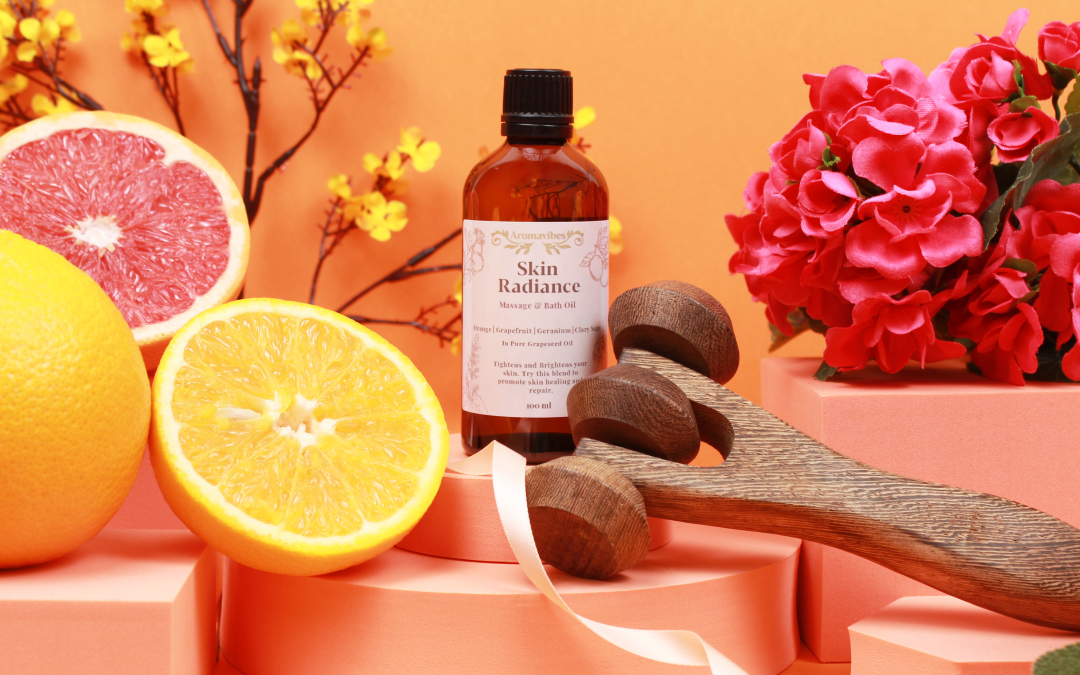 Grapefruit and Orange Massage Oil – Skin Radiance Massage & Bath Oil Gift set for her / for him